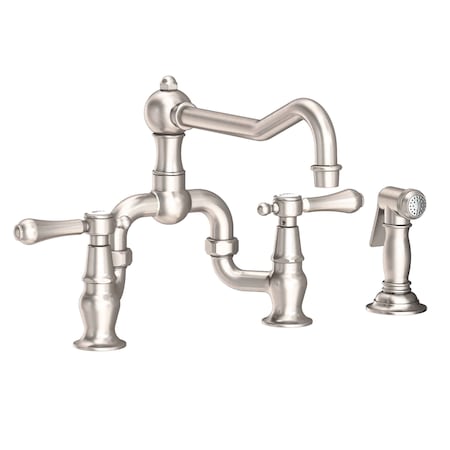 Newport Brass Kitchen Bridge Faucet With Side Spray in Satin Nickel (Pvd) 9453-1-15S